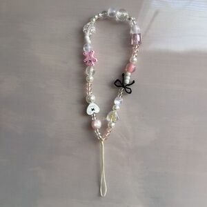 Bear and Bows Jewels Beaded Wrist Phone Strap